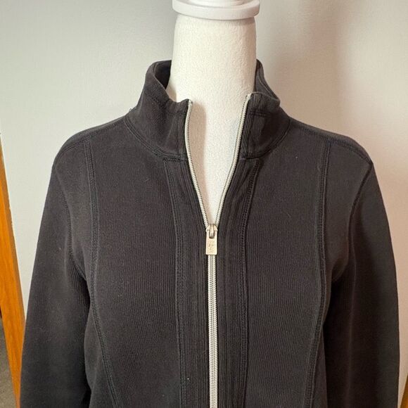 Tommy Bahama black full zip island loungewear casual jacket size S - Picture 2 of 9
